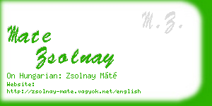 mate zsolnay business card