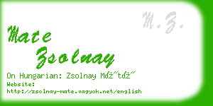 mate zsolnay business card
